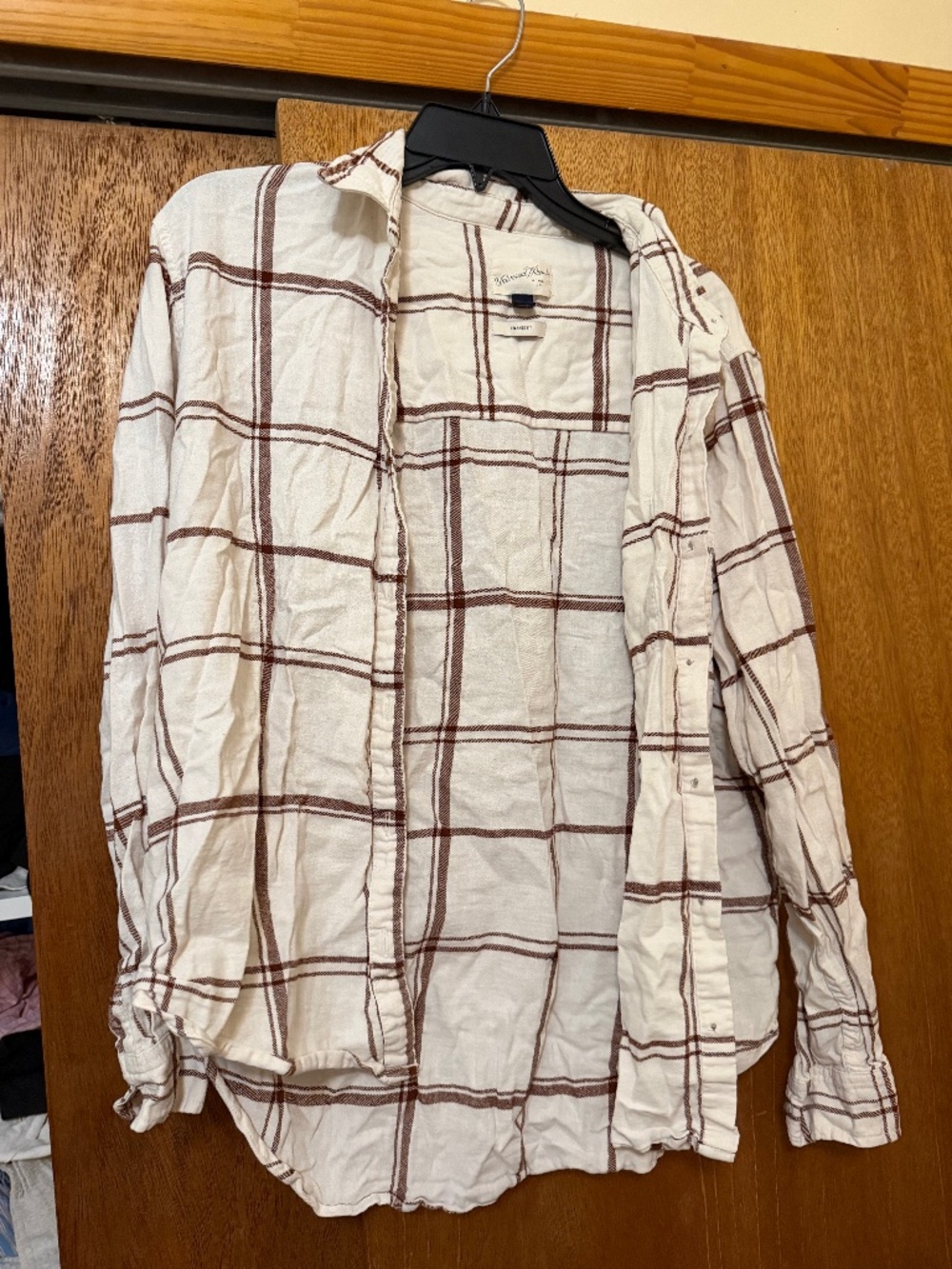 Universal Thread Flannel Plaid Shirt Relaxed Fit LARGE Button Up 100% Cotton